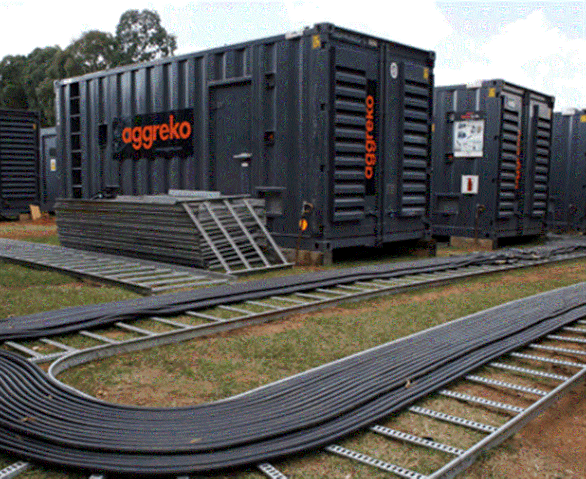 Aggreko generataors at the Soccer City stadium in Johannesburg. The World Cup generates revenues of Â£28.7 million for the company.