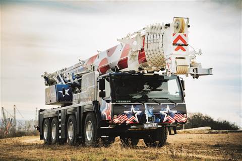 The Liebherr LTM 1120-4.1 ready for launch in Las Vegas